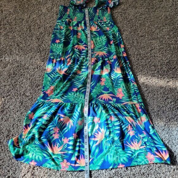Wonder Nation Girls Smocked Sleeveless Maxi Dress Size 10/12 - Picture 12 of 14